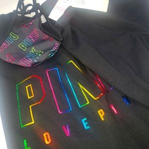 XL Rainbow Pink Shirt with matching Mask